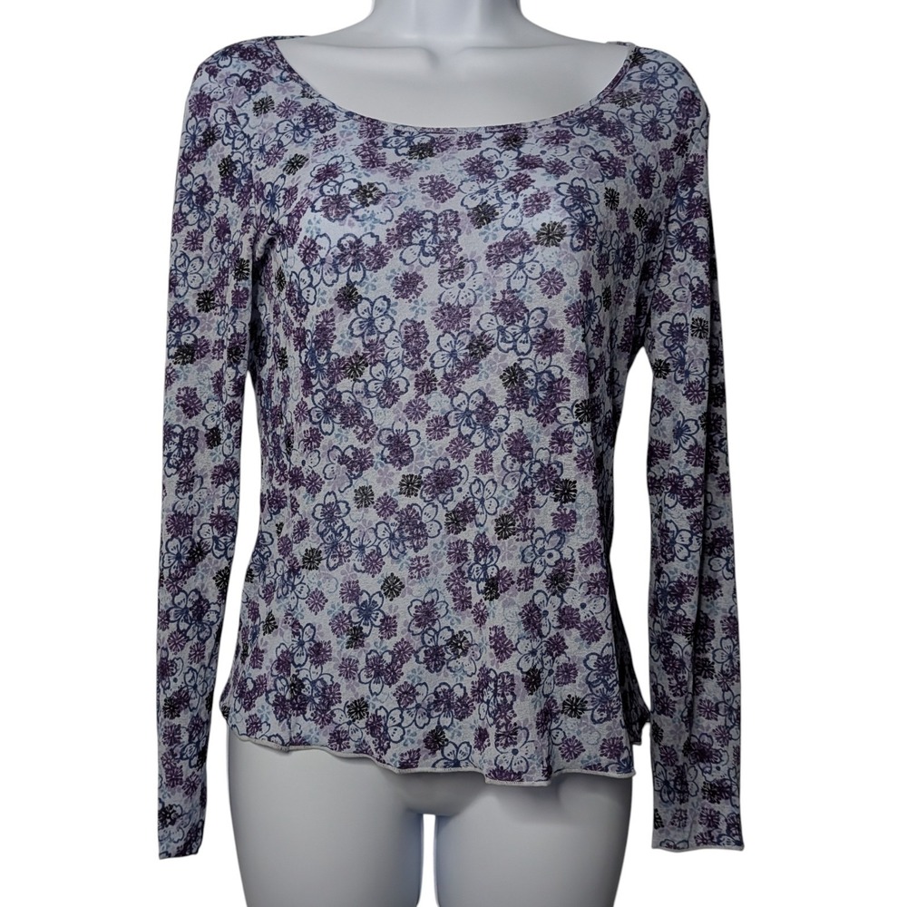 J Jill Womens Small Sheer Mesh Long Sleeve Top Fairy Grunge Whimsigoth Coquette